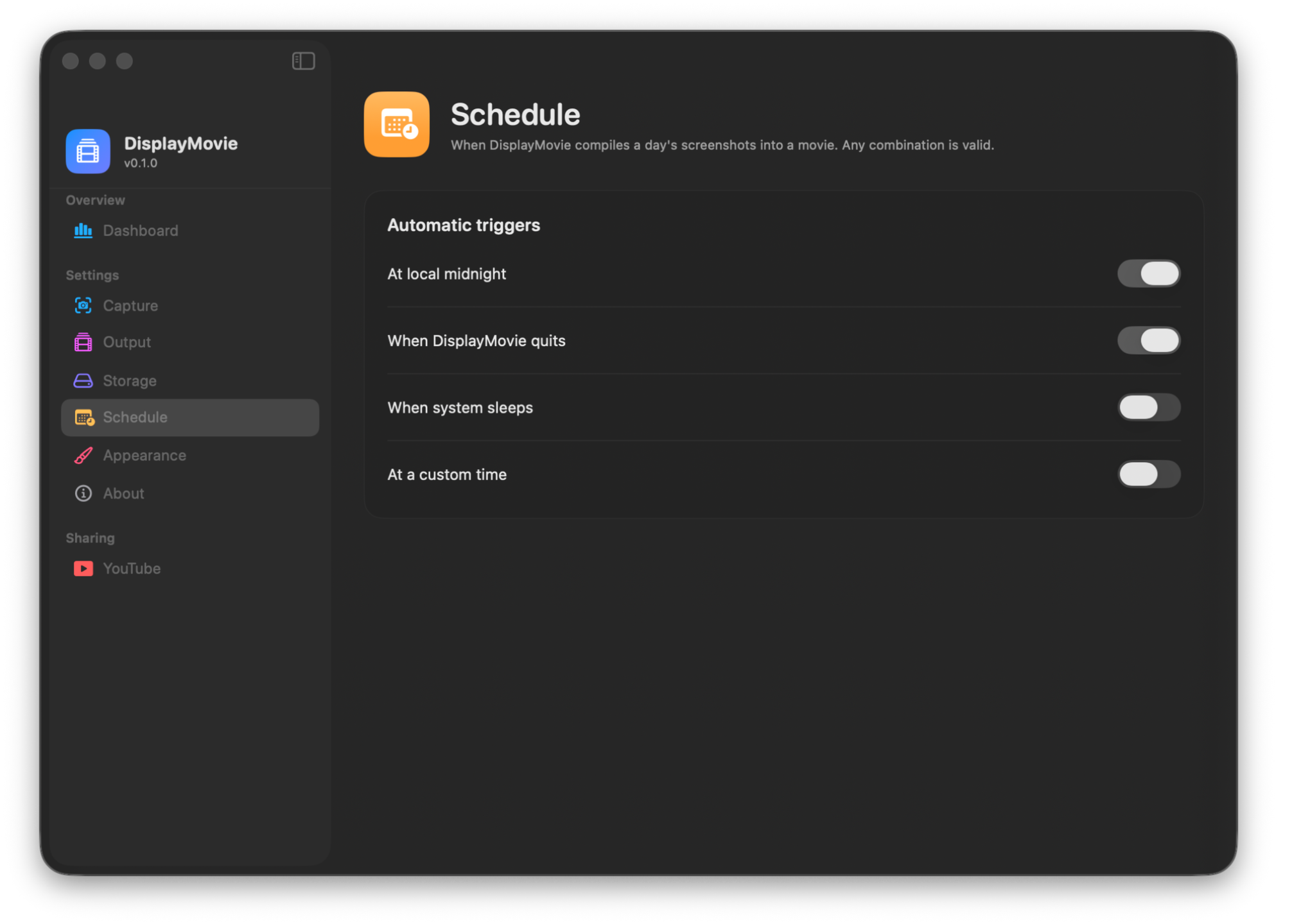 Schedule triggers.